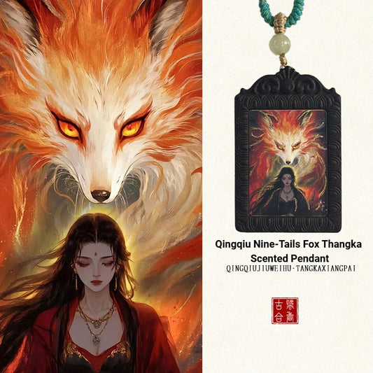 Qingqiu Nine-Tails Fox Thangka Scented Pendant